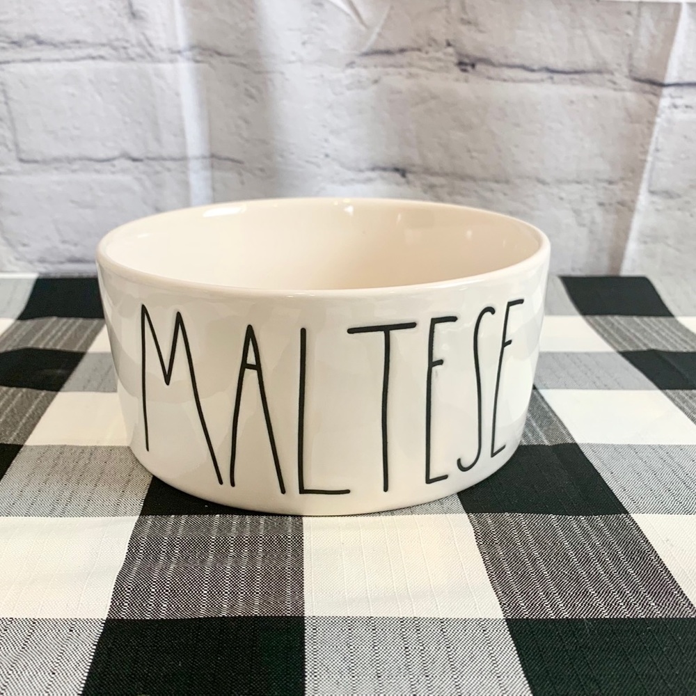 Rae Dunn MALTESE Dog Bowl
